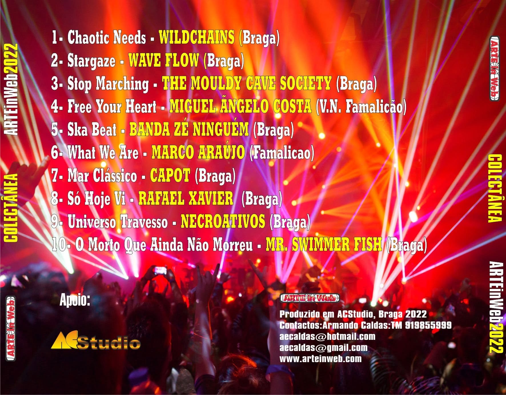 Artwork for Colectânea ARTEinWeb 2022 compilation, featuring The Mouldy Cave Society, Rafael Xavier and other Portuguese artists and bands